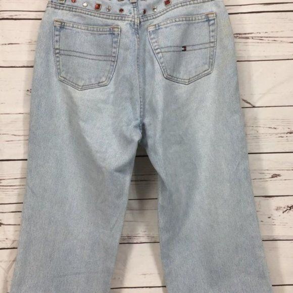 Tommy Hilfiger vtg Jean Capri‎ Pants embellished Y2K 90'S - Picture 2 of 5